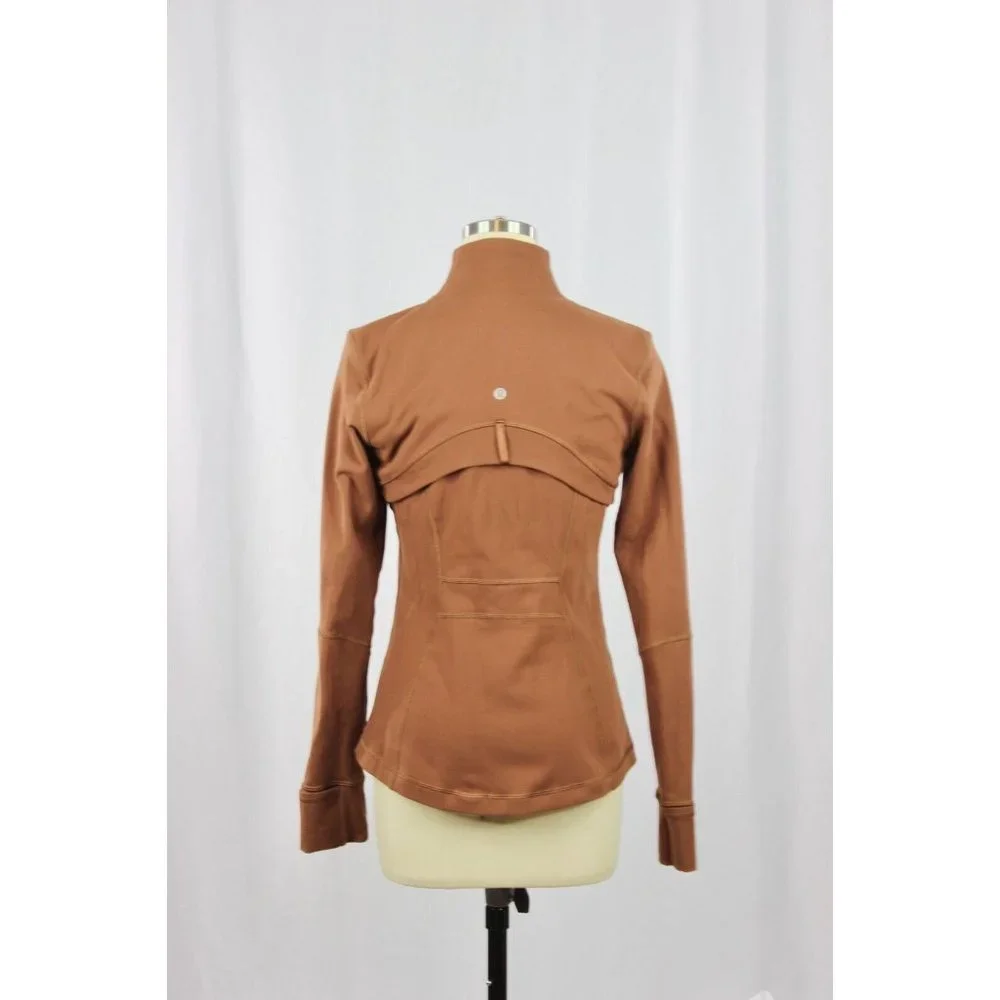 LULULEMON Define Roasted Brown Luon Slim Fit Full Zip Jacket, Size 6 - Picture 3 of 14